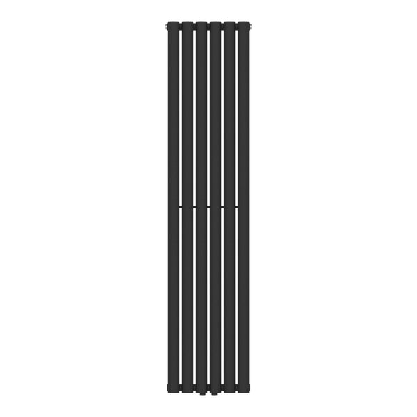 Design rörradiator Nore svart 160x36cm enkelradig 636W [neu.haus]