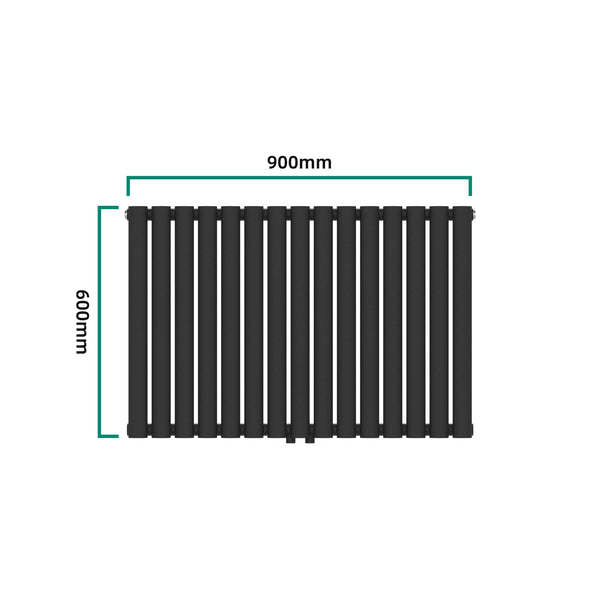 Design rörradiator Nore Black 60x90cm Enkelt lager 653W [neu.haus]