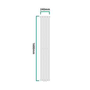 Design rörradiator Nore Vit 160x24cm Dubbellager 812W [neu.haus]