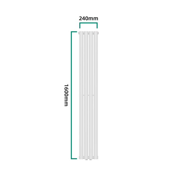 Design rörradiator Nore Vit 160x24cm Dubbellager 812W [neu.haus]