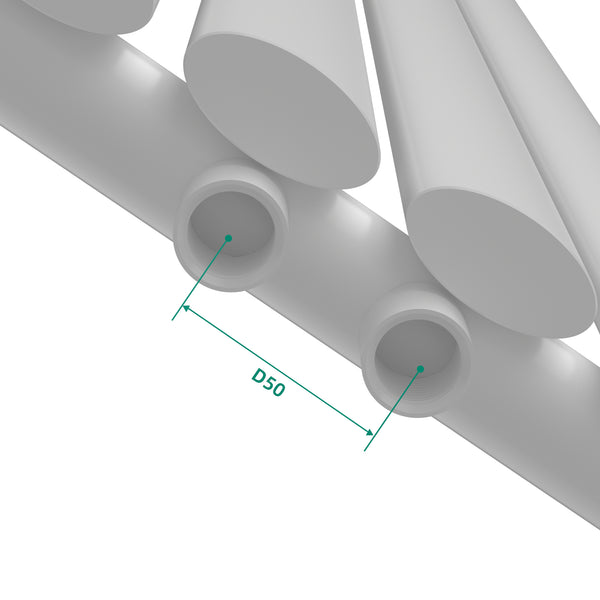 Design rörradiator Nore Vit 180x24cm Enkelrad 484W [neu.haus]
