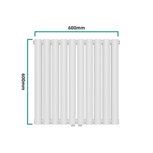 Design rörradiator Nore Vit 60x60cm Dubbellager 800W [neu.haus]