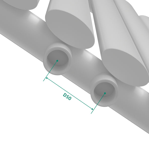 Design rörradiator Nore Vit 60x60cm Enkelt lager 449W [neu.haus]