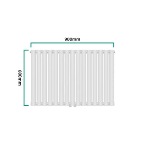 Design rörradiator Nore Vit 60x90cm Enkelt lager 653W [neu.haus]