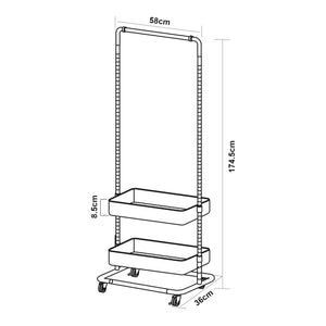 Klädställning Kumad på hjul 174,5x58x36 cm [en.casa]
