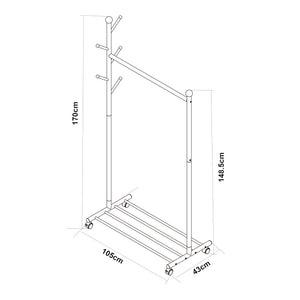 Rullbar klädhängare Snåsa 170x105x43 cm [en.casa]