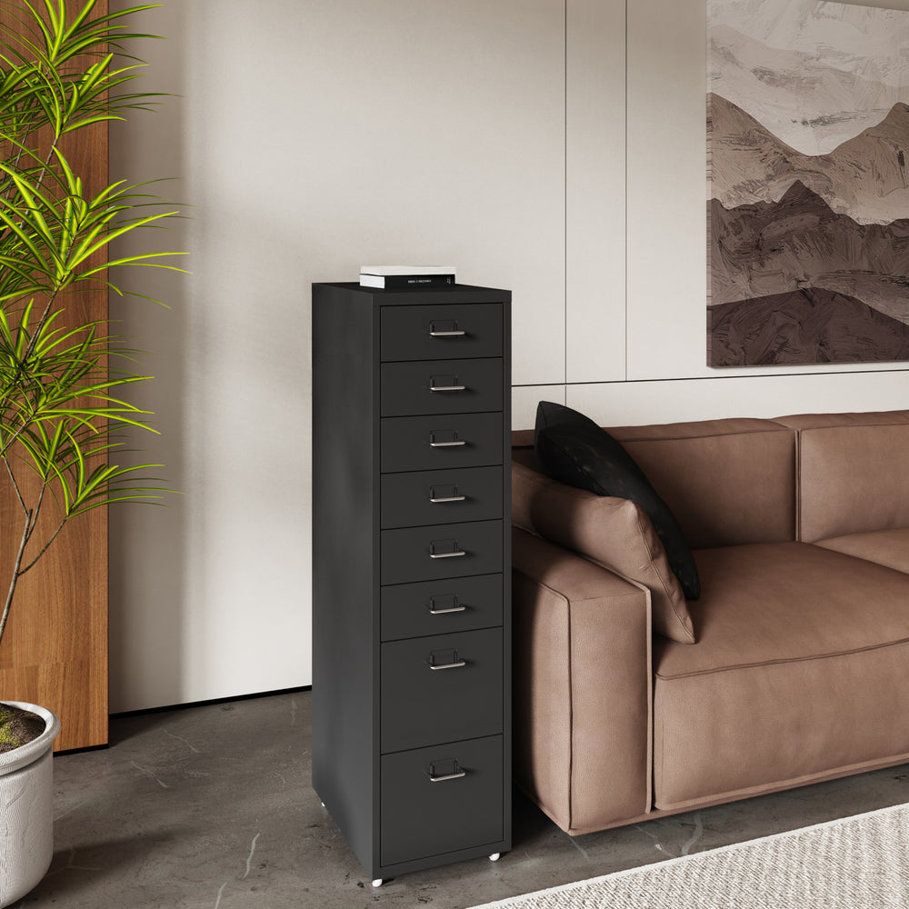 Rullhurts Kökar med 8 lådor 109x28x41 cm [en.casa] - premiumXL