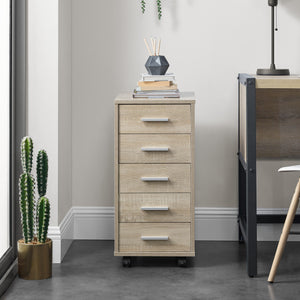 Kontorsskåp på hjul 63x33x38cm 5 lådor [en.casa] välj modell