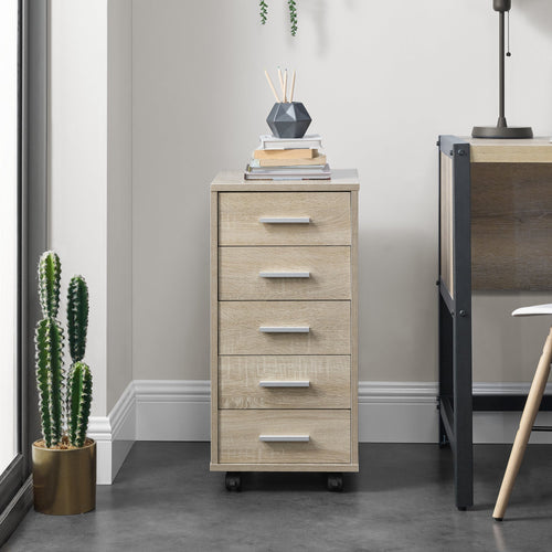 Kontorsskåp på hjul 63x33x38cm 5 lådor [en.casa] välj modell