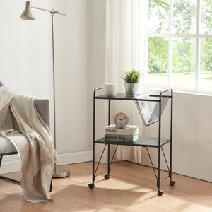 Serveringsvagn Austrheim 73x50x33cm Svart [en.casa] - premiumXL