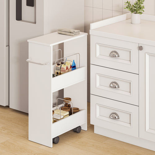 Rullvagn Katra 67x40x20 cm Vit [en.casa] - premiumXL