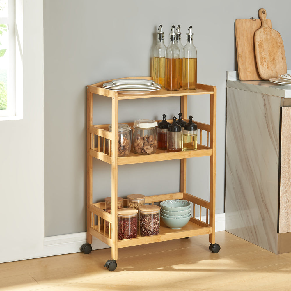 Serveringsvagn Huddinge 80x53x30 cm bambu [en.casa] - premiumXL