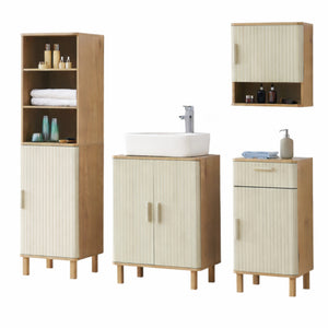 Badrumsset Ferrersp Eklook/Sandfärgad [en.casa]