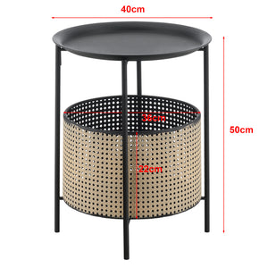 Soffbord Beaumont metall svart sandfärg [en.casa] välj modell