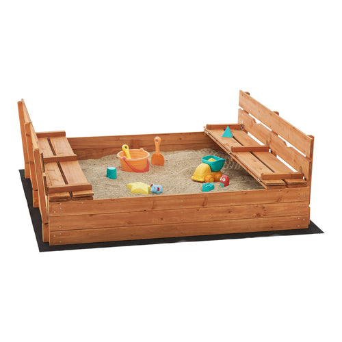 Sandlåda Campillos 23,5x118x114 cm med lock / bänk [en.casa]