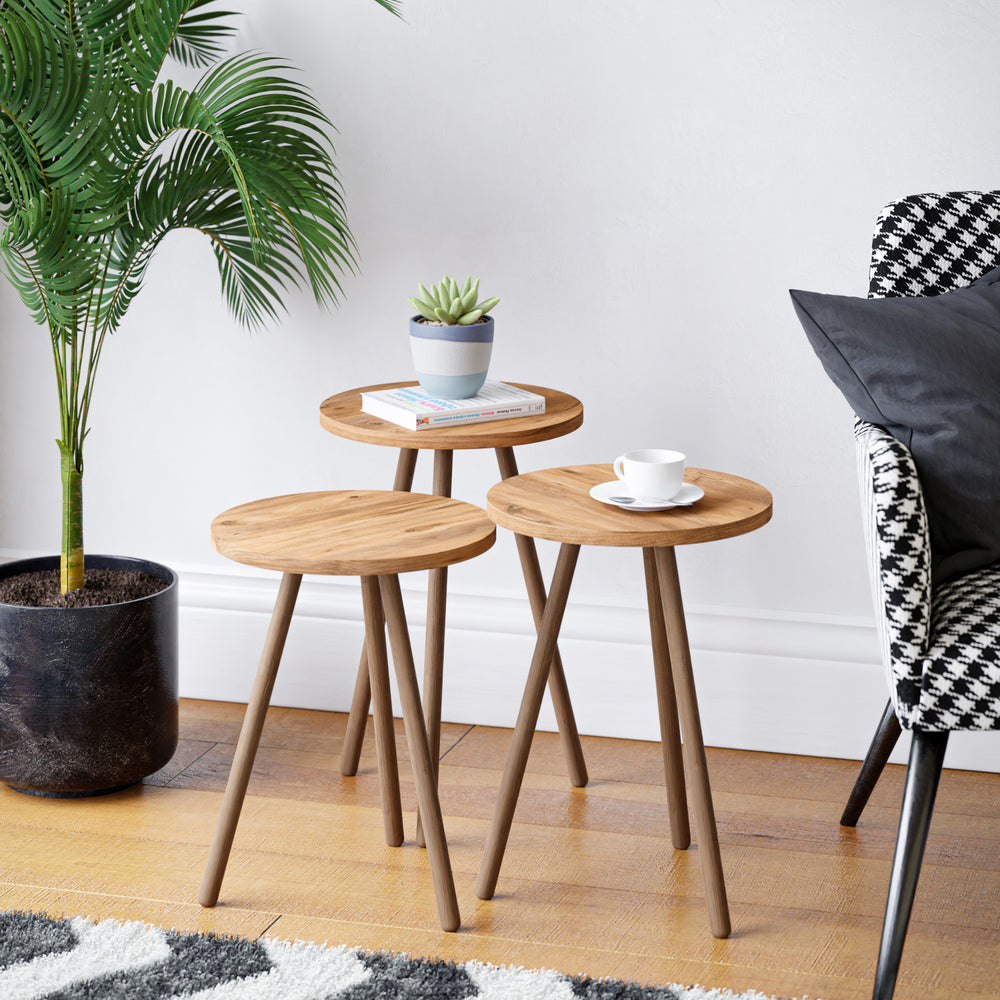 Satsbord Hjørring i 3-delars set Rund 49 x Ø34 cm olika färger [en.casa] - premiumXL