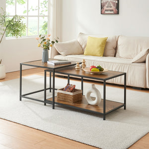 Sidobord Kurghore 2 - delars Svart/Eklook, mörk [en.casa] - premiumXL