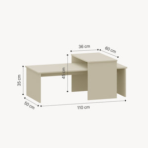 Sattybord 2-pack Sotapim [en.casa]