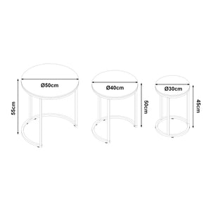 Sattsbord Bornholm i 3-pack i olika färger [en.casa]