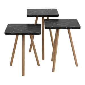 Satsbord Hobro i 3-delars set Kvadratiskt 49x34x34 cm [en.casa]