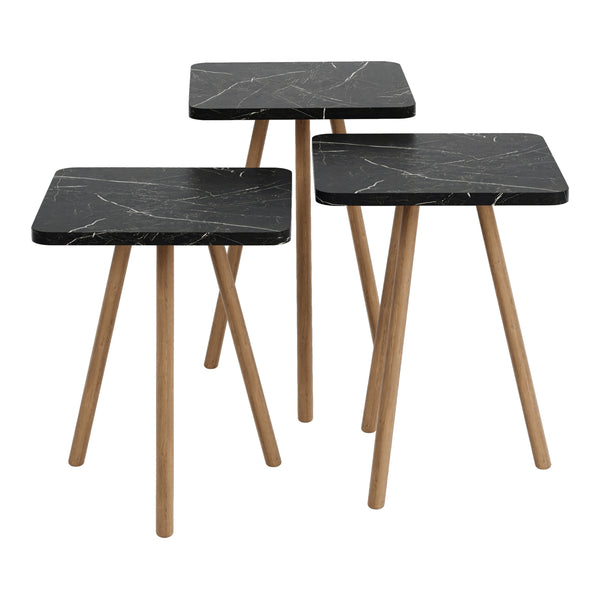 Satsbord Hobro i 3-delars set Kvadratiskt 49x34x34 cm [en.casa]