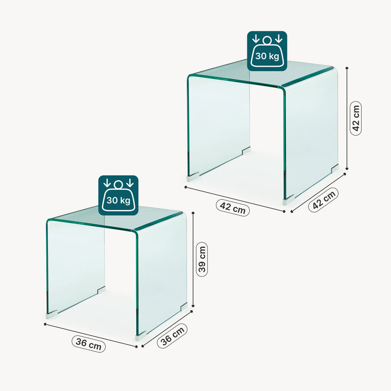 Måttskiss Sattyg Kariengem 2-del Glas [en.casa]