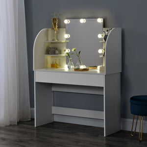 Toalettbord Köla med spegel och LED sminkbord [en.casa] välj modell
