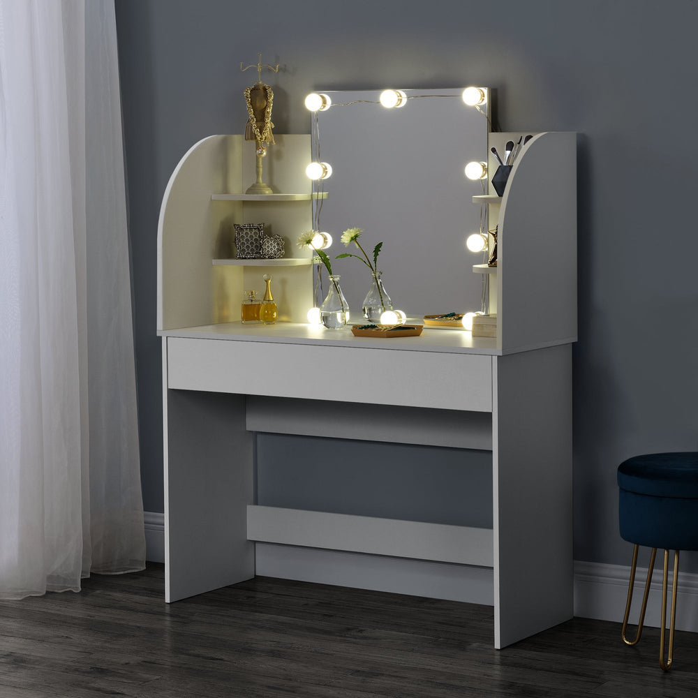 Sminkbord Köla med LED i olika färger [en.casa] - premiumXL