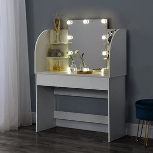 Toalettbord Köla med spegel och LED sminkbord [en.casa] välj modell