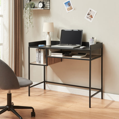 Skrivbord Belana 100x43x82 cm Svart/Eklook [en.casa] - premiumXL