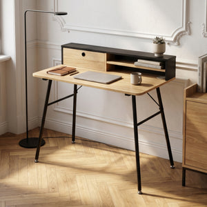 Skrivbord Var 93x90x50 cm Svart/Eklook [en.casa]