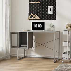 Skrivbord Sund stål 75x100x50 cm grå [en.casa] - premiumXL