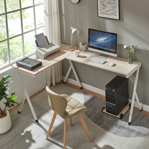 Skrivbord Tarielarg med PC-stativ L-formad 158x120x75 cm eklook [en.casa] - premiumXL