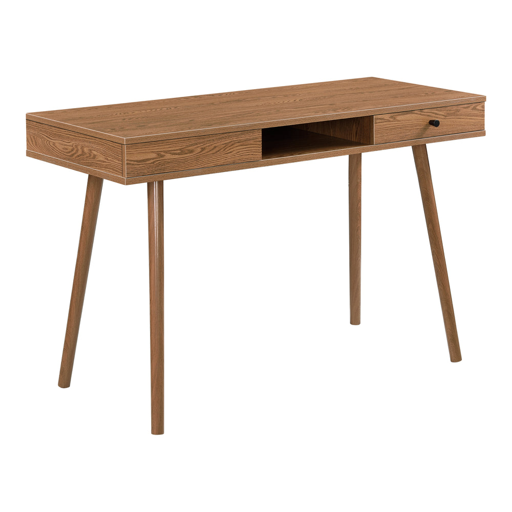 Skrivbord Habo med hylla och låda 115x48x74cm Mörk träton en.casa - premiumXL
