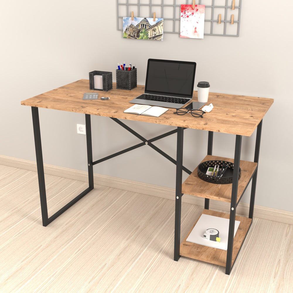 Skrivbord Nittedal med hylla 120x60x75cm i olika färger [en.casa] - premiumXL