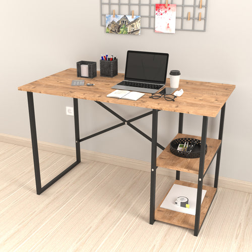 Skrivbord Nittedal med hylla 120x60x75cm i olika färger [en.casa] - premiumXL
