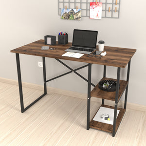 Skrivbord Nittedal med hylla 120x60x75cm i olika färger [en.casa] - premiumXL