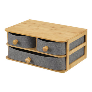 Skrivbordsbyrå Mäntsälä med 3 lådor 15x35x23 cm grå [en.casa] 