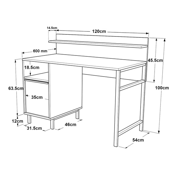 Skrivbord Fajaarire 120x60x100 cm [en.casa]