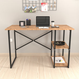Skrivbord Nittedal med hylla 120x60x75cm i olika färger [en.casa]