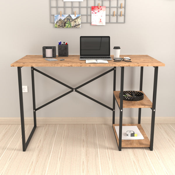 Skrivbord Nittedal med hylla 120x60x75cm i olika färger [en.casa]