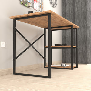 Skrivbord Nittedal med hylla 120x60x75cm i olika färger [en.casa]