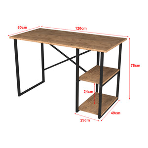 Skrivbord Nittedal med hylla 120x60x75cm i olika färger [en.casa]