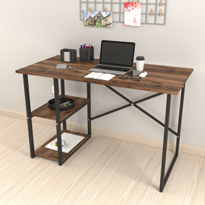 Skrivbord Nittedal med hylla 120x60x75cm i olika färger [en.casa]