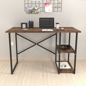 Skrivbord Nittedal med hylla 120x60x75cm i olika färger [en.casa]