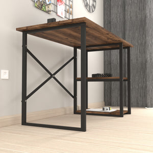 Skrivbord Nittedal med hylla 120x60x75cm i olika färger [en.casa]