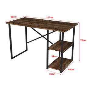 Skrivbord Nittedal med hylla 120x60x75cm i olika färger [en.casa]