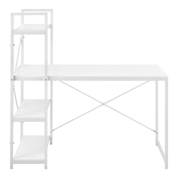 Skrivbord Stavanger med 4 hyllor 122x120x64cm stål [en.casa]