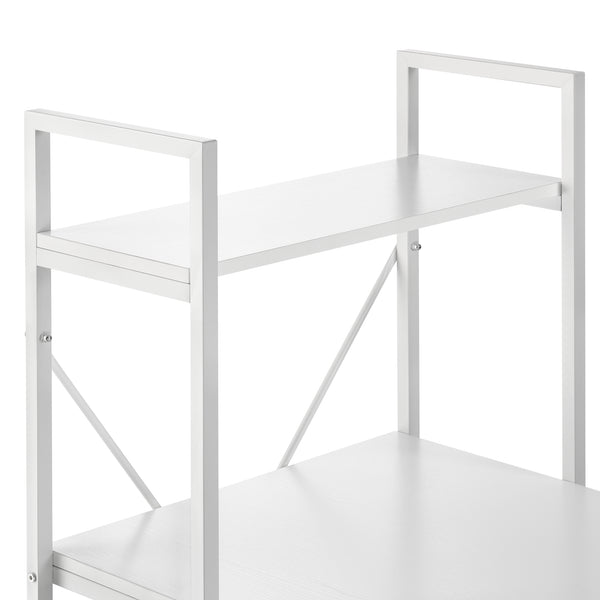 Skrivbord Stavanger med 4 hyllor 122x120x64cm stål [en.casa]