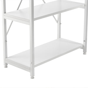 Skrivbord Stavanger med 4 hyllor 122x120x64cm stål [en.casa]